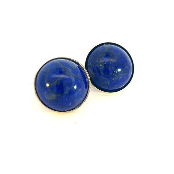 Natural Lapis Lazuli Cufflinks 14k Y Gold 40 CTW Certified 311039 - Picture 11 of 14